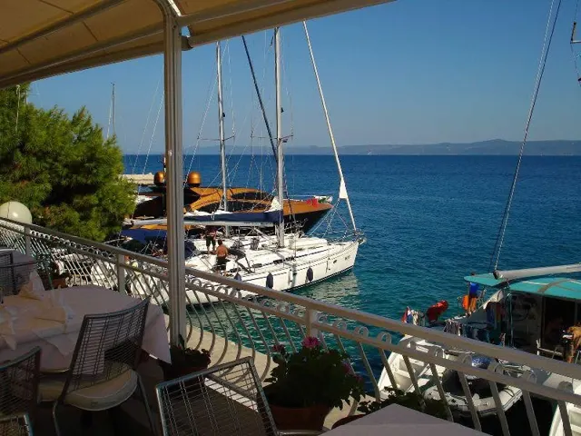 Harbour view from under the terrace awning